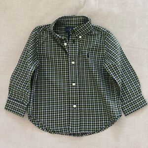 Ralph Lauren Kids Green Plaid Button Down Shirt